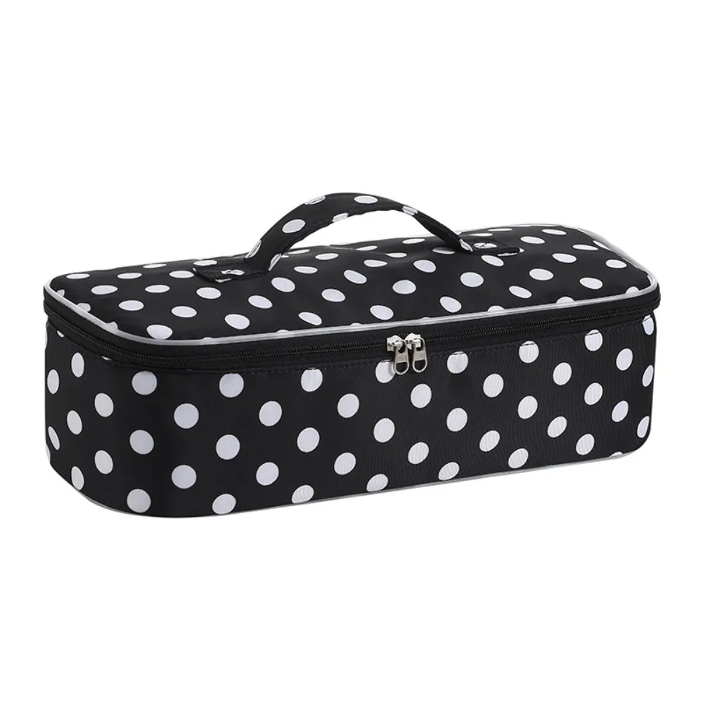 Fashion Polka Dot Hair Dryer Storage Bag Large Capacity Dustproof Makeup Bag Portable Soft Carrying Case For Travel
