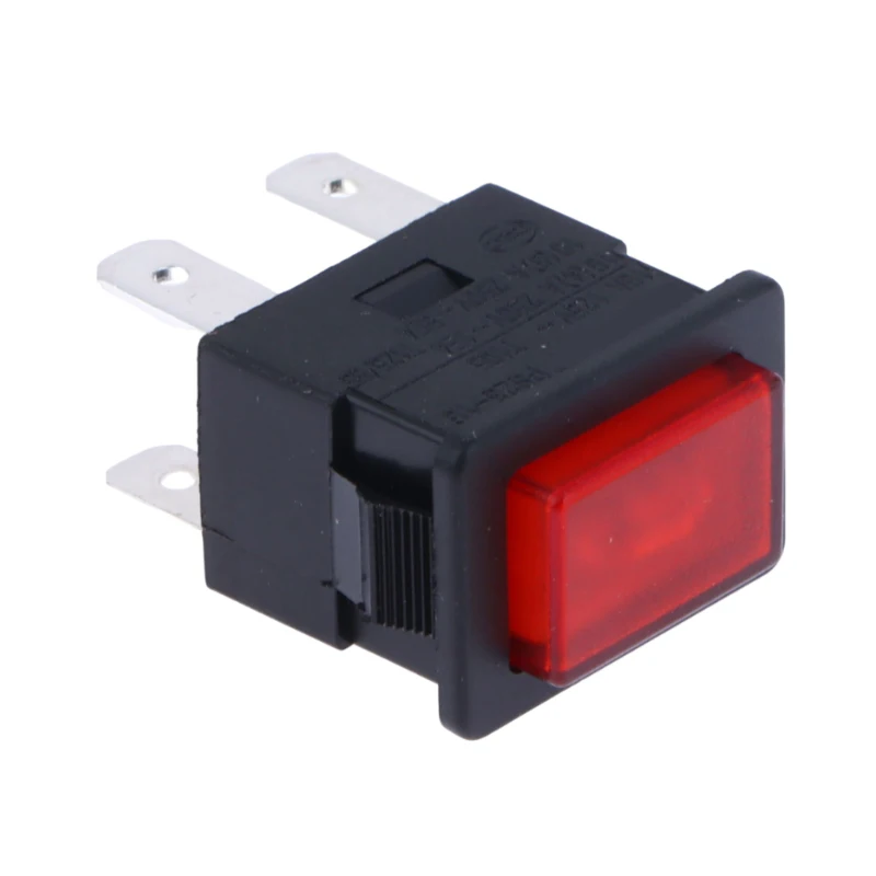 16A 4 Pins Locked Push Button Electrical Rocker Switch With LED Light Red Heater Touch Switch 250V PS-23-16