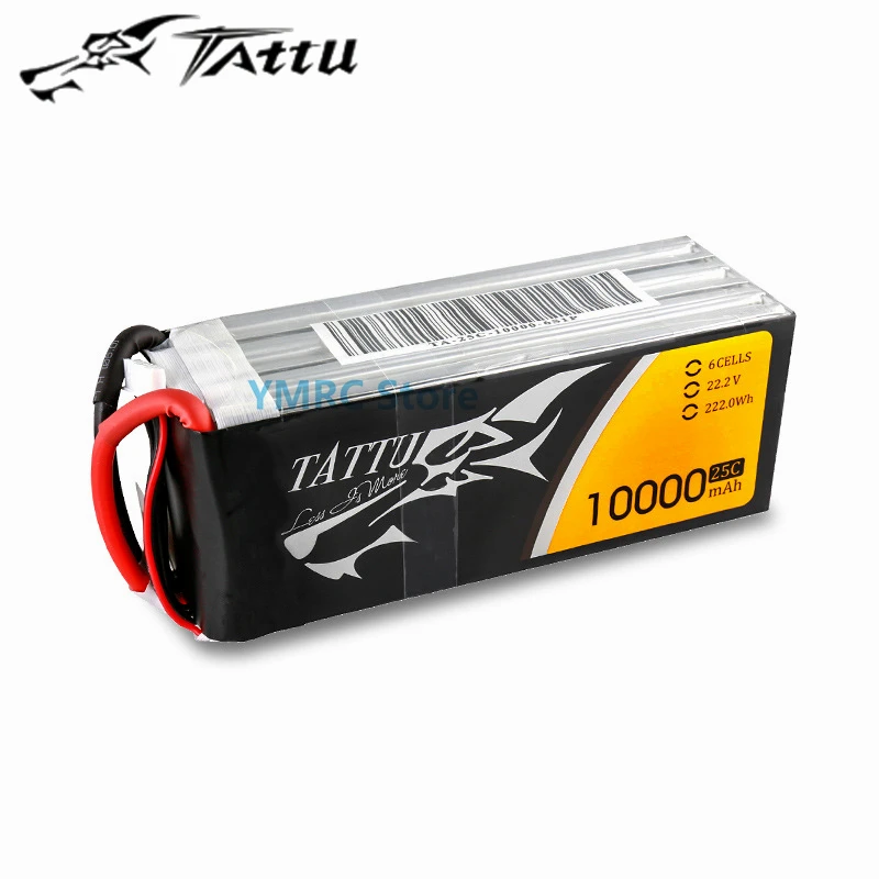 TATTU 10000mAh 25C 4S/6S 14.8V/22.2V Lipo Battery Pack with XT90S Plug for Multirotor and Agricultral Plant Protection UAV Drone