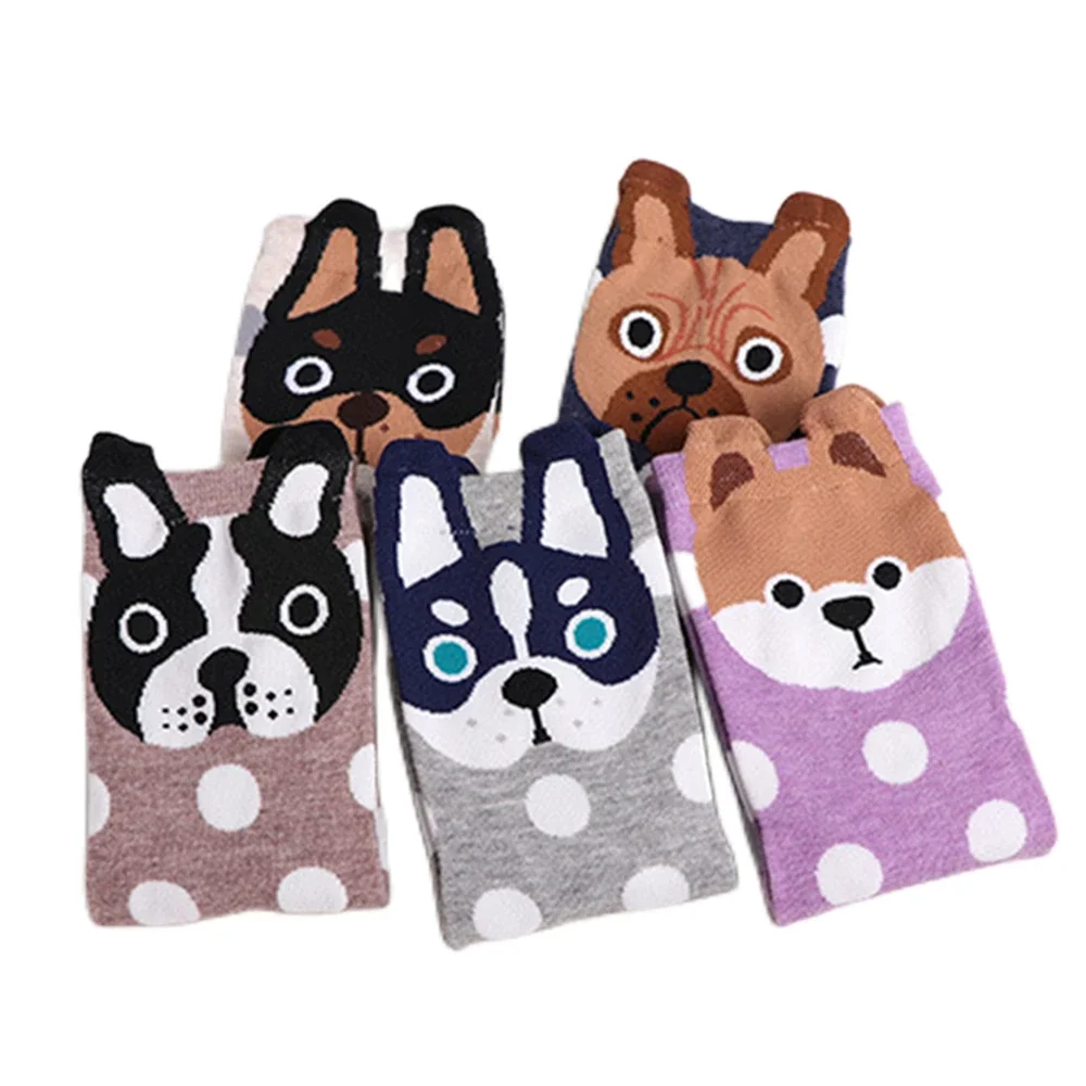 New Cute Dog Cartoon Animal Series Winter Women\'s Socks with Small Ears - Harajuku Style Corgi Husky Funny Socks for Gifts