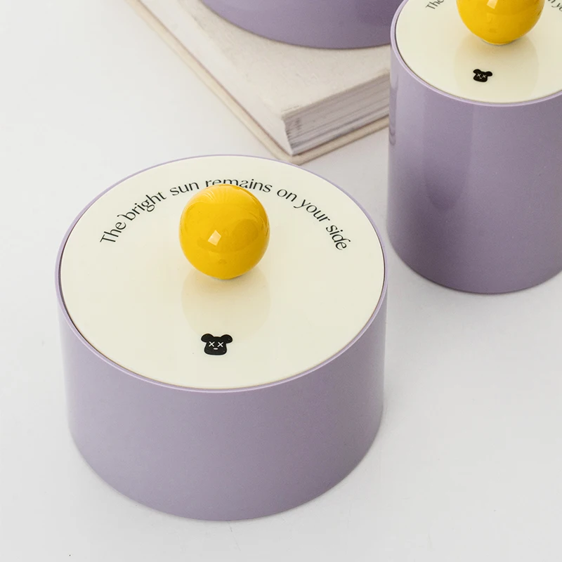 【EpeiusHome】 Nordic Cosmetic Jewelry Sundries Storage Box Finishing Jar with acrylic lid Ceramic Ball Round