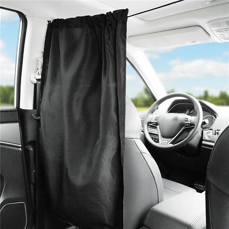 2pcs/Set Car Privacy Curtains Sun Shade Black Side Window Divider Curtains For SUV Truck Vehicle Sedan Car Accessories