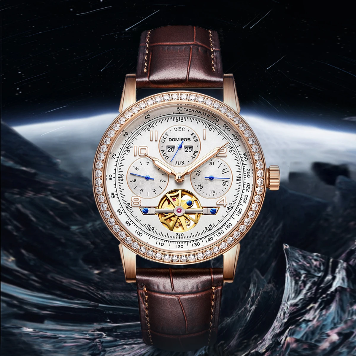 

2026 DOMIEOS, новые мужские часы в стиле ретро, модные автоматические механические часы для мужчин, повседневные деловые спортивные водонепроницаемые светящиеся часы для мужчин