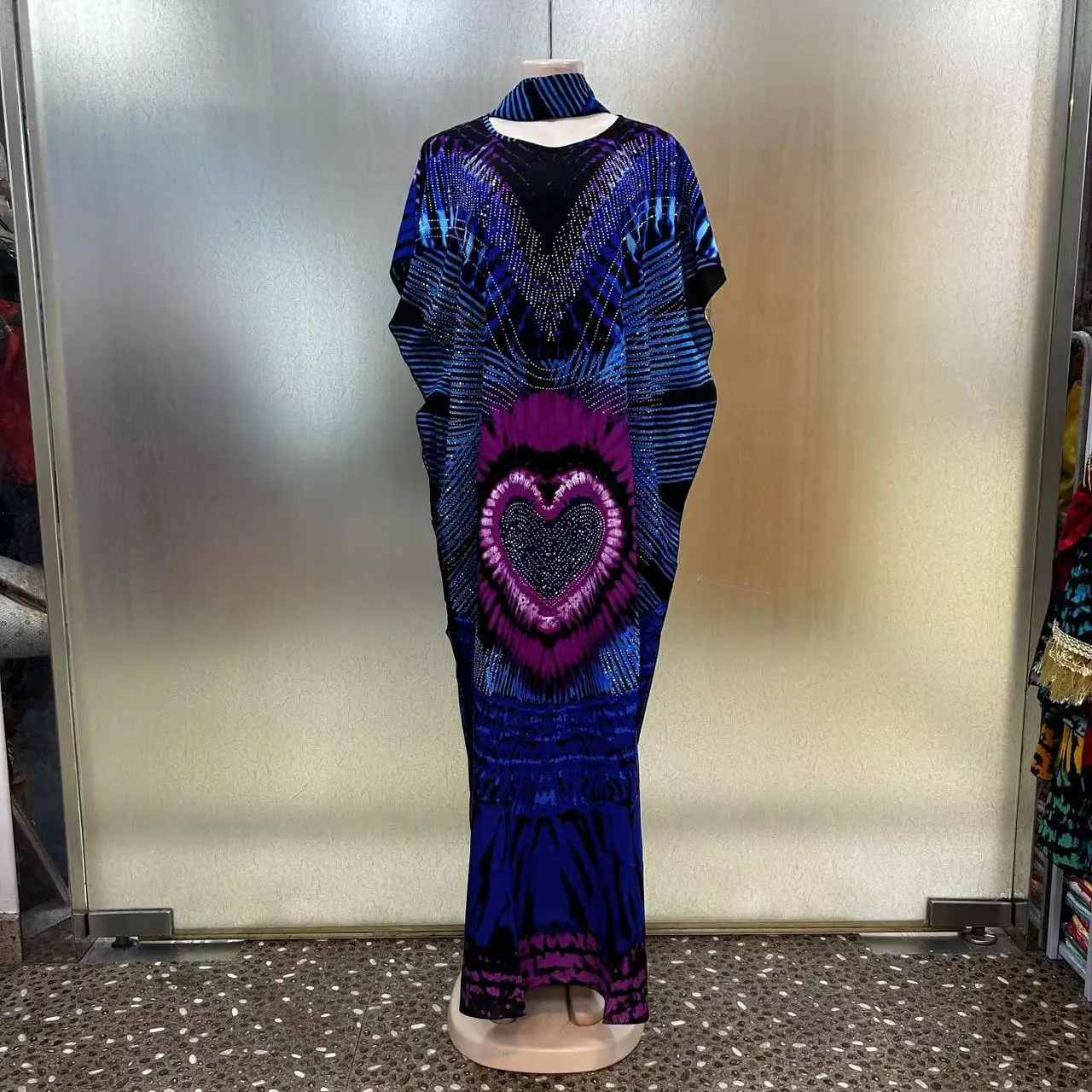 2025 New Ethnic Bubu Summer Diamond Printed Cotton Dress Breathable Large Size Adult Custom African Style