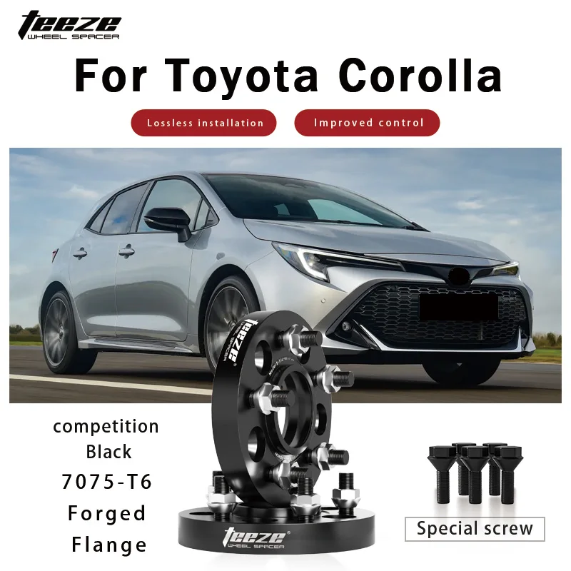 

Teeze 2/4pcs 5x114.3 CB 60.1mm M12x1.5 Hub Centric Black Forged wheel spacer For Toyota Corolla Plate 15/20/25/30/35mm