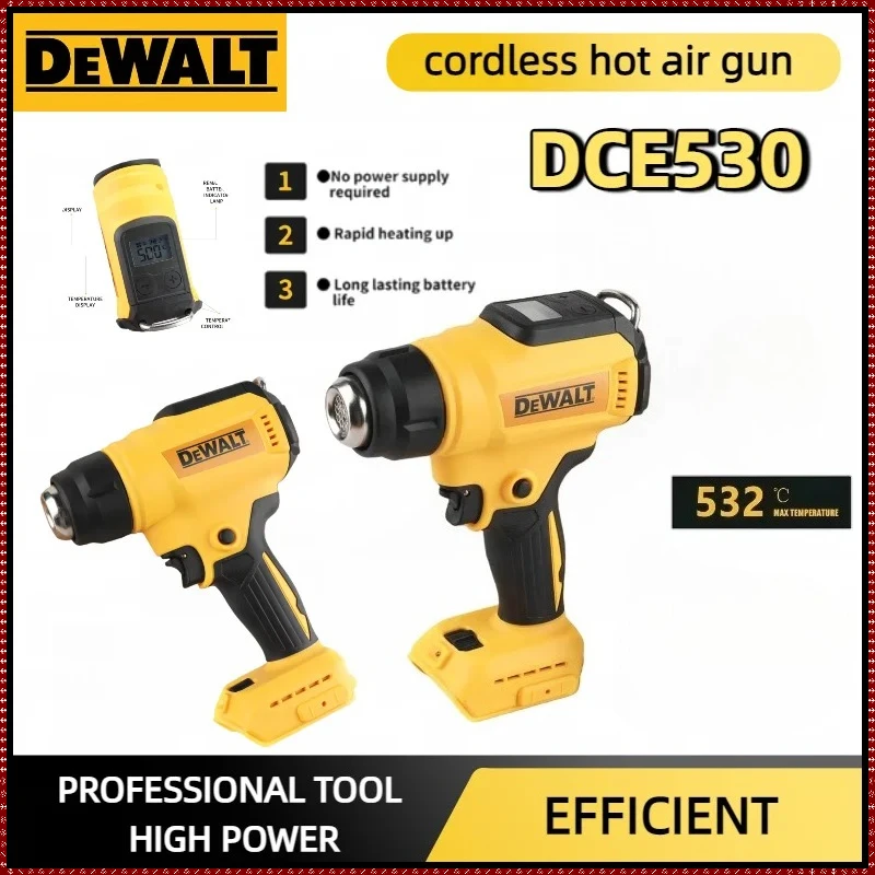 

Интеллектуальный беспроводной термофен Dewalt DCE530, 300 Вт, высокомощный, для сварки и термоусадочной упаковки