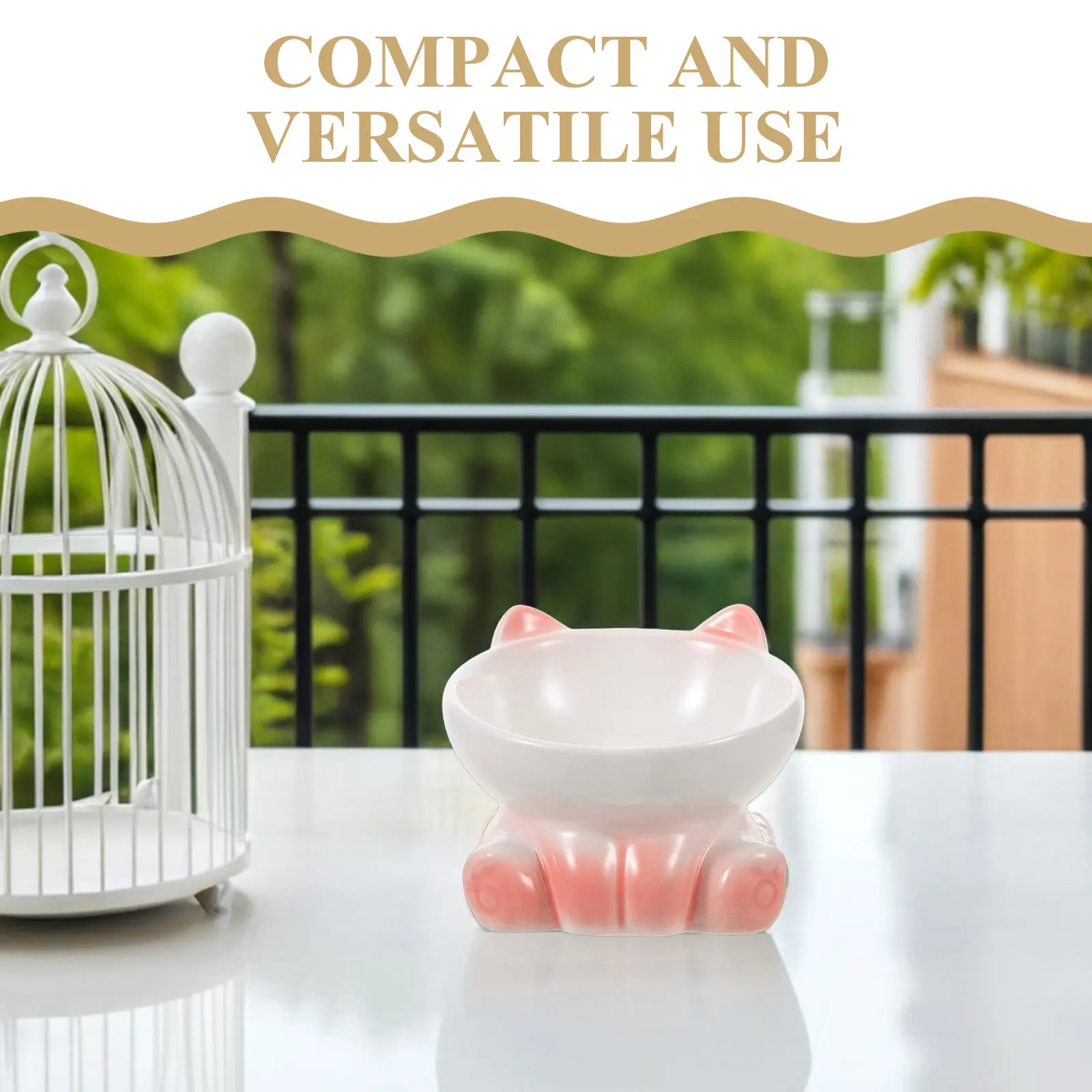 Elevated Ceramic Pet Bowl for Cats and Small Dogs - Raised Non-Slip Feeding Dish with Tilted Design for Better Digestion Home