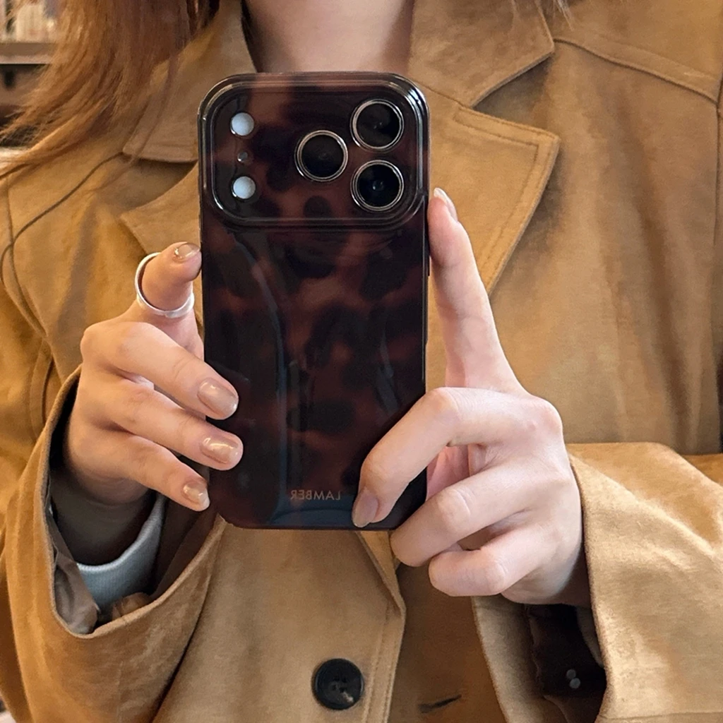 Retro Stylish Amber Color Lamber Pattern Glossy Phone Cover Case for iPhone  17 16 15 14 13 12 Pro Max Plus Air - AliExpress 202192403