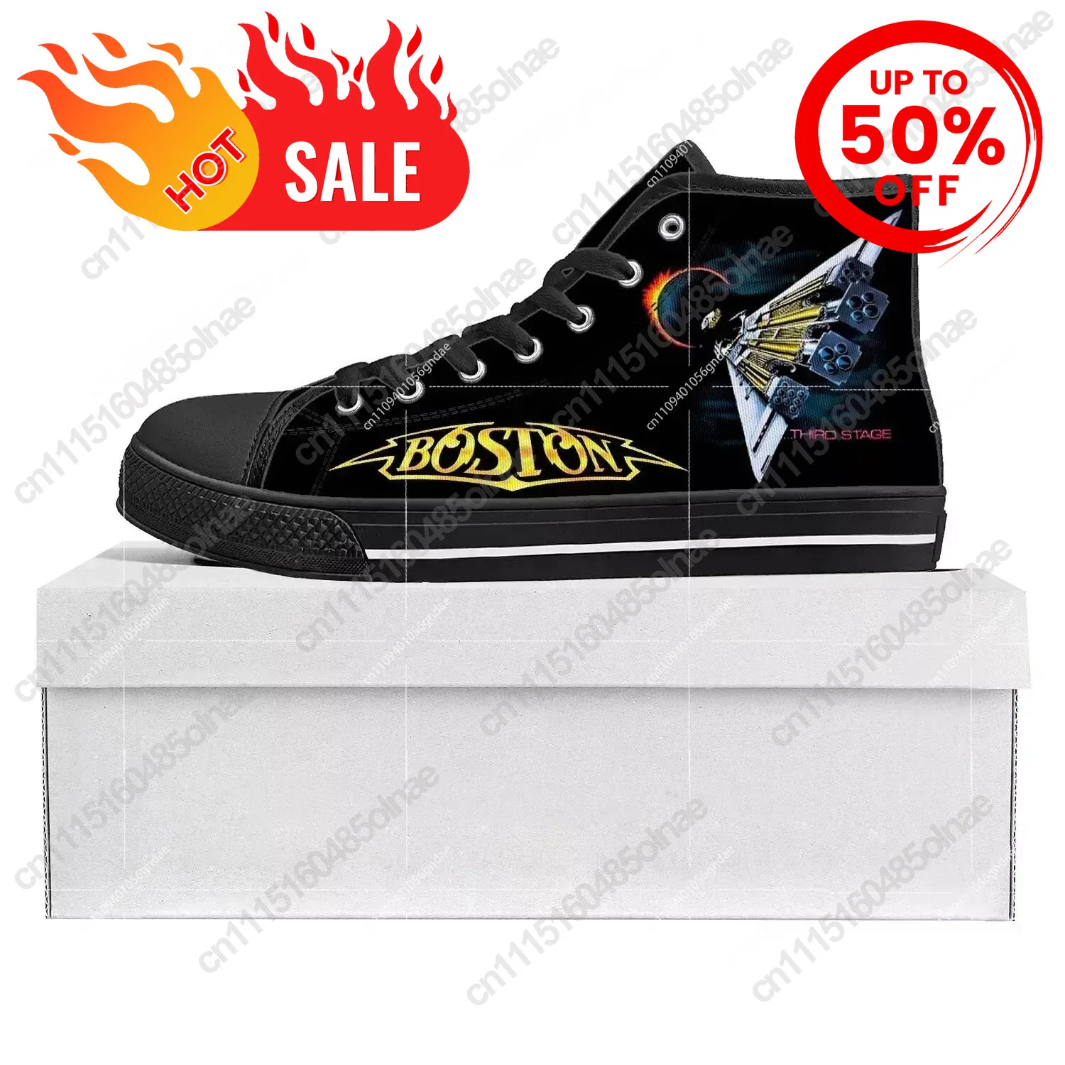 Boston Rock Band Top High Level Sneakers Mens Womens Teenager Canvas Sneaker Casual Spaceship Couple Shoes Custom Shoe