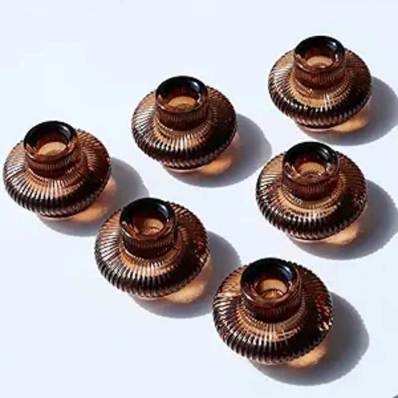 Vintage Candlestick Holders for Christmas Decorations,6pcs Stackable Candle Stick Candle Holder for Valentines Day Decoration