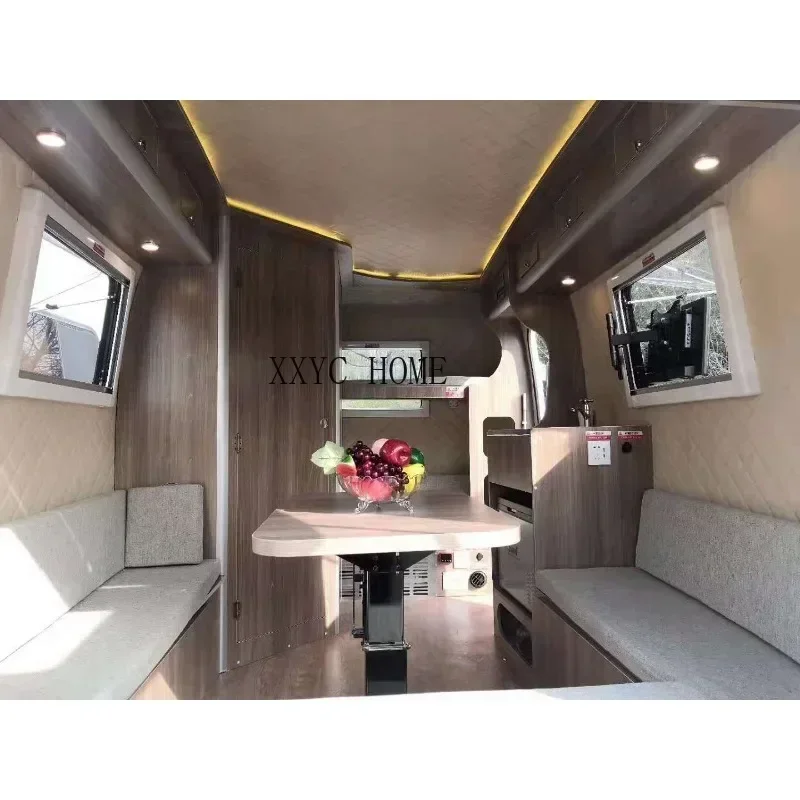 Towing Caravan factory custom off road small camper trailer mini travel caravan fiberglass caravan with kitchen trailer camping