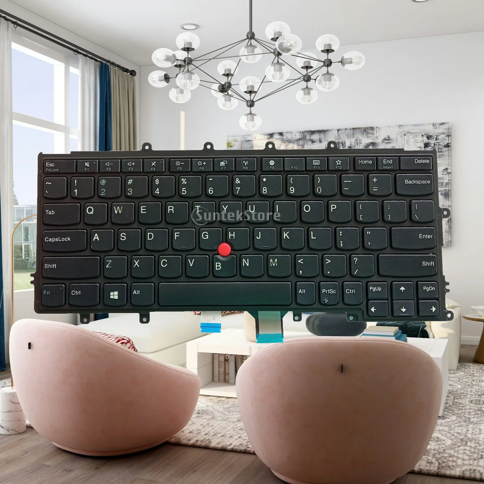 US Layout English Replacement Laptop Keyboard with Point for X240 X240S X250 X260 X270 Black Plastic