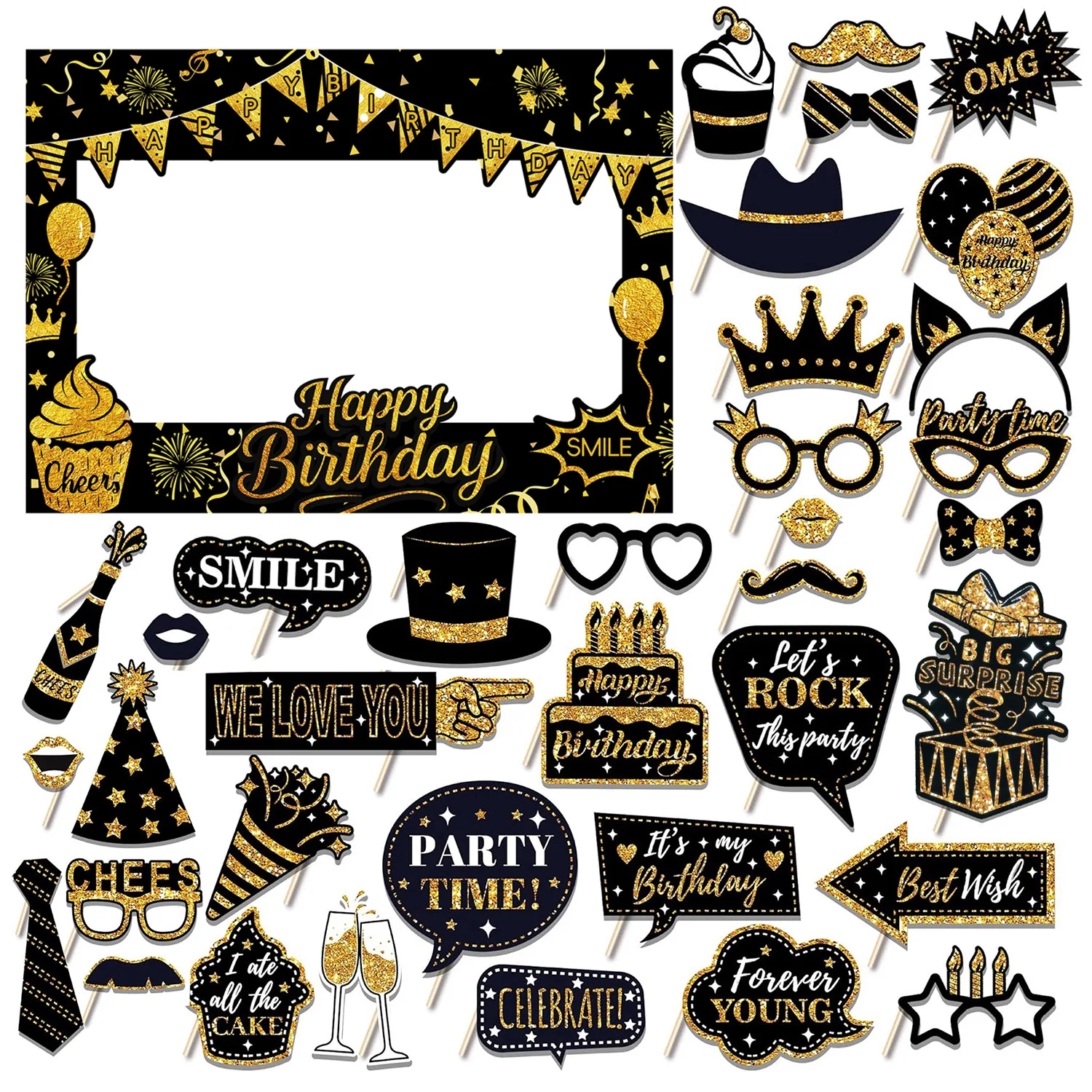 

30 Pcs Graduation Photo Booth Props 2026,Grad Party Supplies for College,Graduation Deco Class Favors Supplies,Party Decorations