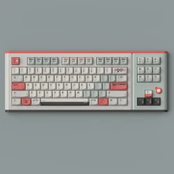 KeyTok Smile Profile Turn 90s Dye Subbed Keycap Set PBT for keyboard 87 tkl 104 ansi xd64 bm60 xd68 CSTC75 BM87 BM65 Grey