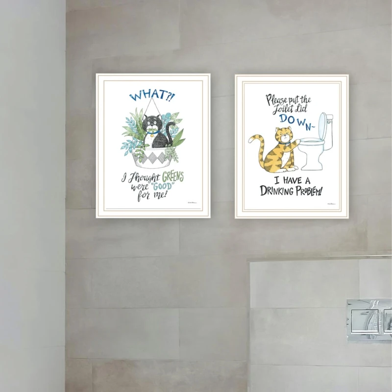 トレンディ デコ 4U 2 ピース ビニエット 私には飲酒問題があります!! リビングルーム用のブラックフレームのウォールアート、寝室用のウォールアートプリント