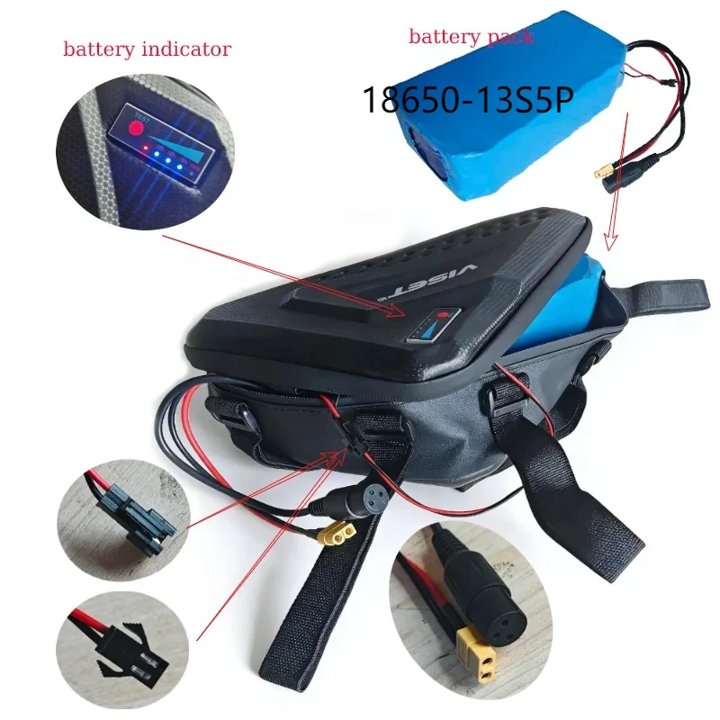 48V 17.5Ah Triangle E-Bike Battery Pack with Hard Shell Bag 18650-21700  840Wh High Capaciry Long Lifespan for Mountain Ebike