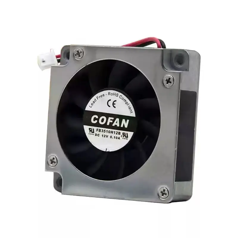 Original For COFAN FB3510H12B 12V 0.10A 3510 35mm 3.5cm Dual Ball Bearing Aluminum Metal Frame Mini DC Brushless Fan Projector