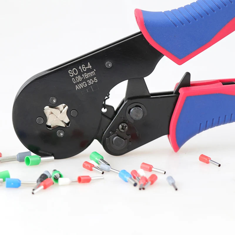 Crimping Tools Pliers 16-4 0.08-16mm2 Electrical Tubular Terminals Mini Clamp Tools Self-adjusting Crimp Tool 800pcs 1200pcs