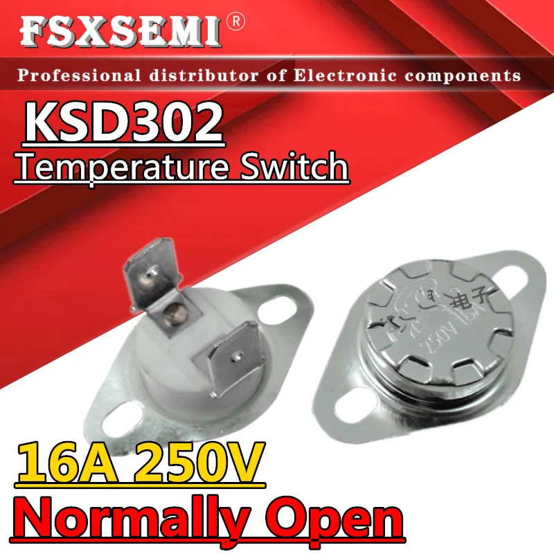 KSD302 16A 250V Ceramic KSD301 Normally Open Temperature Switch Thermostat 40C 45C 50C 55C 60C 65C 70C 75C 80C 85C 90C