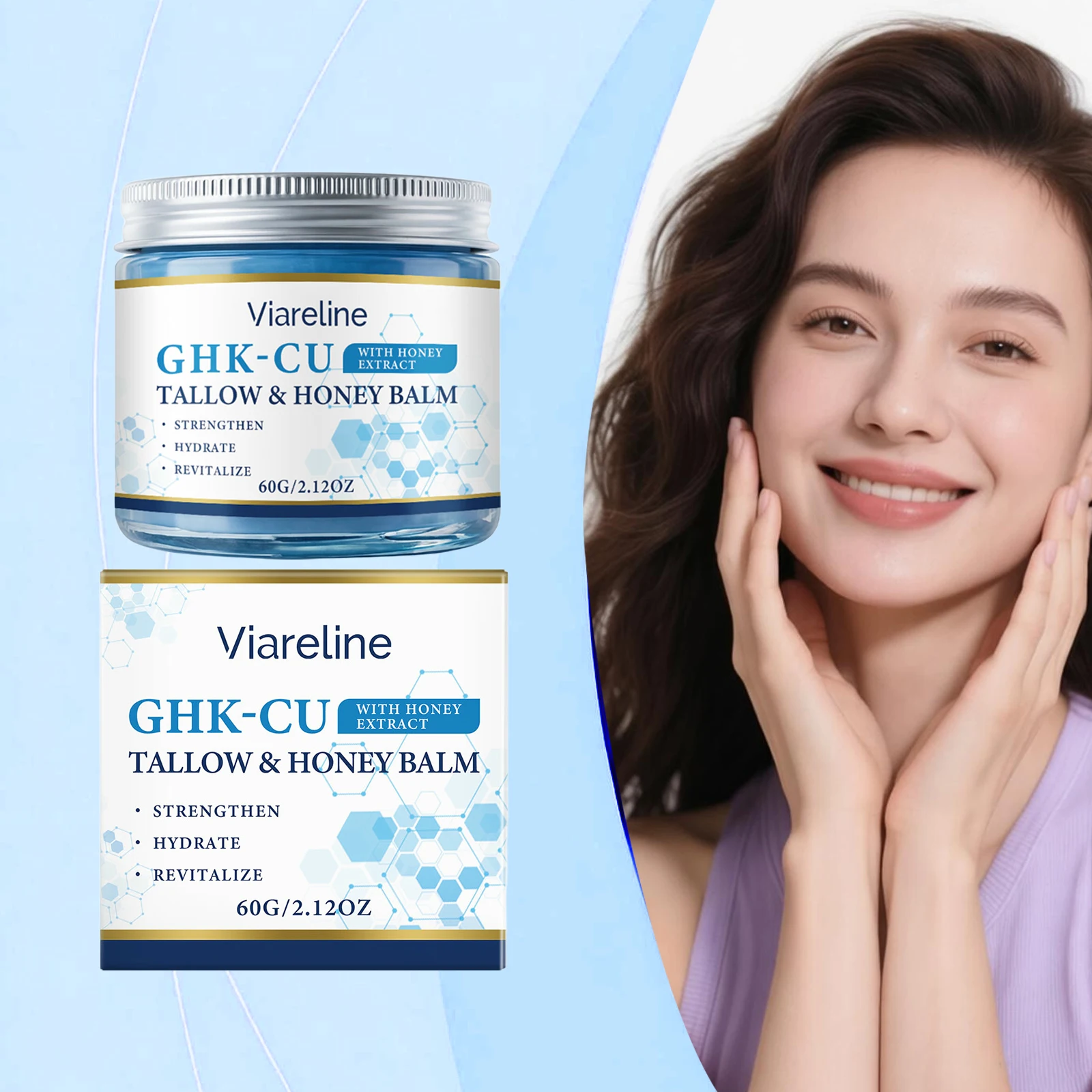 Beef Tallow Honey Balm Ghk-Cu Repair Dry Firm Smooth Hydrating Nourish Non Greasy Brighten Even Tone Soft Face Cream Body Lotion
