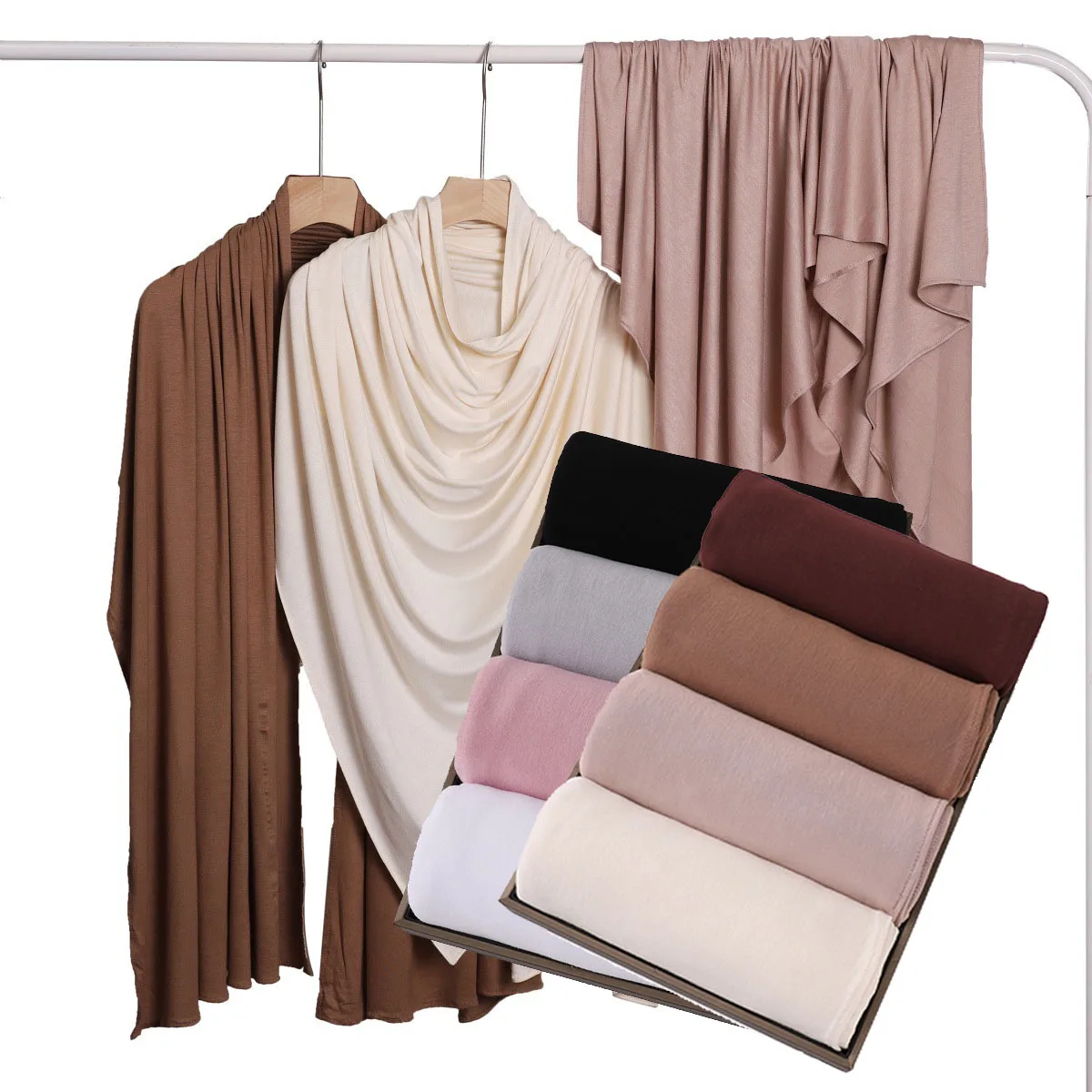 

Solid Scarf Hijab Luxury Headscarf Neckerchief Bandana Ribbon Turban Foulards Femme Accesories Female Hair Bands