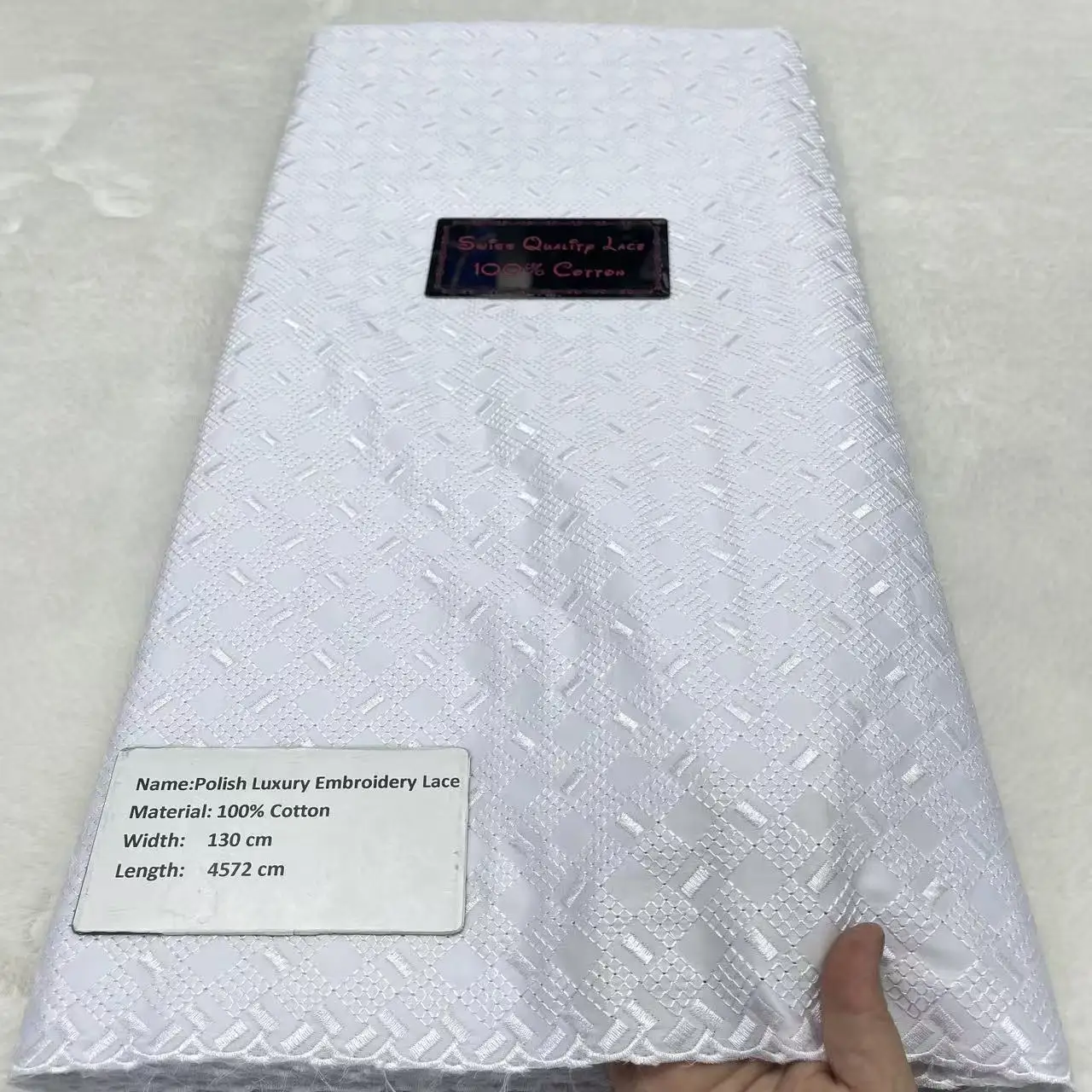 

Африканская кружевная ткань, высококачественный хлопковый швейцарский вуаль, белая вышивка, модный дубайский стиль, 5 ярдов, для женского свадебного платья M304-1