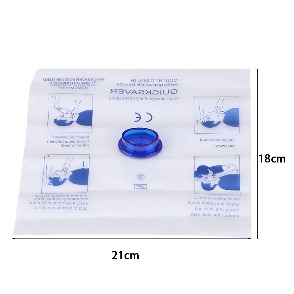 1-100Pcs Disposable First Aid Breathing Respirator Mouth to Mouth CPR Face Shield Artificial Respiration Breathing Mask