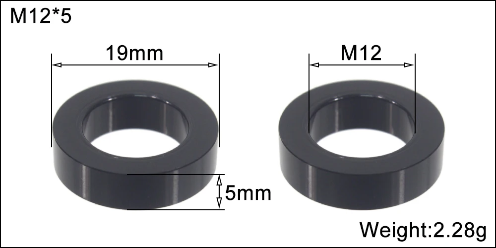 HEPPE Fahrrad Steckachse Unterlegscheibe M12 M15 Achse Spacer MTB Rennrad Nabenrohr Welle Spieß Spacer 0,5mm 1,5mm 3mm 4mm 5mm 6mm Dicke – Detail 5