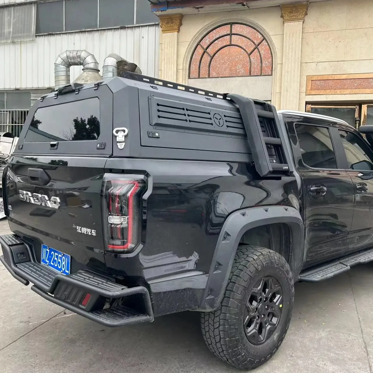 

Customizable Pickup Truck Bed Canopy with Side Installed Ladder User Friendly Design