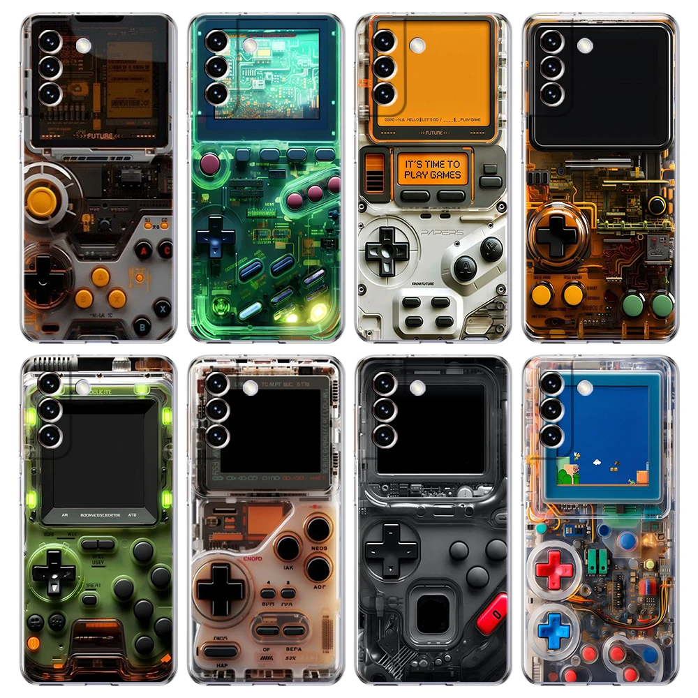 Transparent Phone Case Cover for Samsung Galaxy S25 S24 S23 S22 S20 S21 FE Ultra S10 S10E Plus Painted Gaming Consoles Pattern