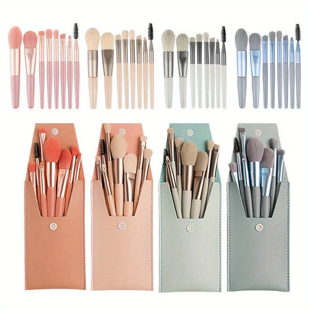 

8Pcs Cosmetics Foundation Blush Powder Eyeshadow Blending Makeup Brush Soft Fluffy Makeup Brushes Beauty Tools Make Up Brushes