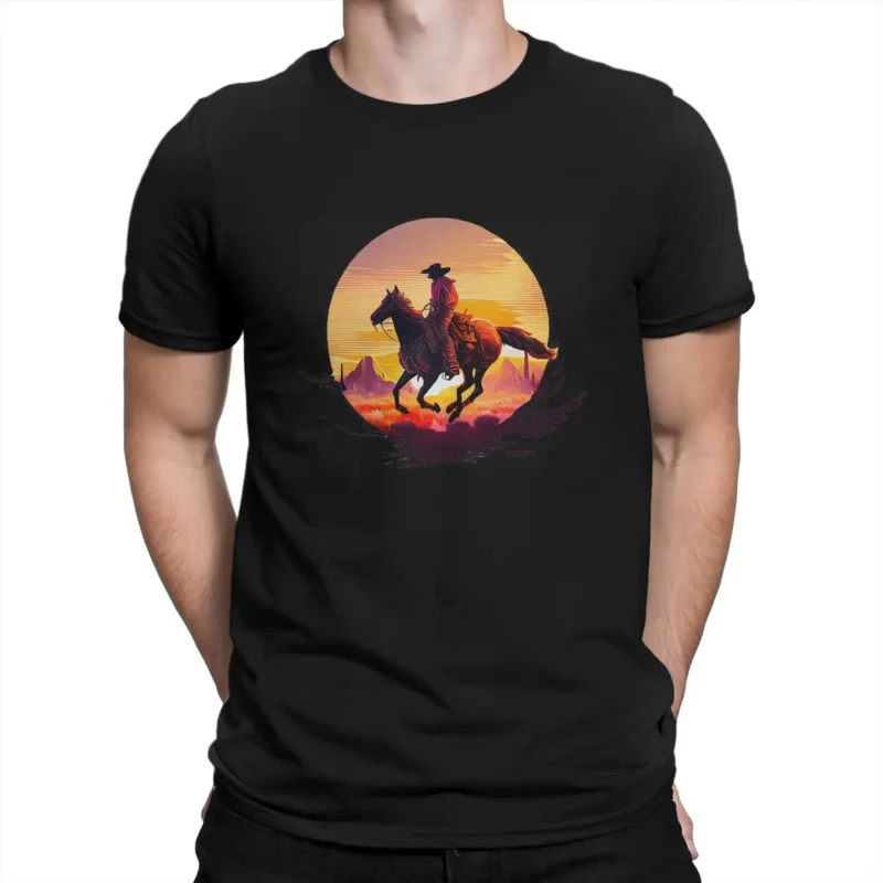 Men Cowboy Rodeo T Shirt Red Dead Redemption 100% Cotton Clothing Funny Short Sleeve Round Neck Tee Shirt Adult T-Shirt