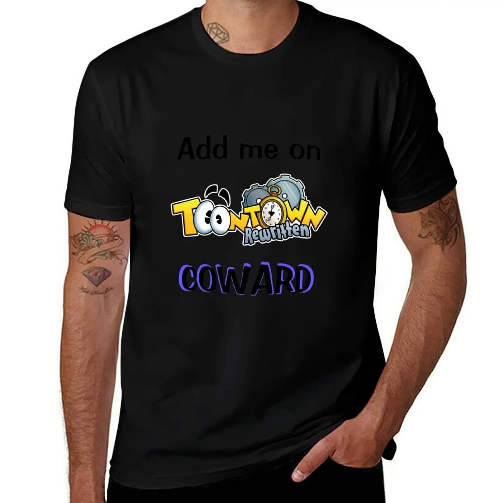 Add Me on Toontown Coward T-Shirt Basic Breathable Solid Color T-Shirt