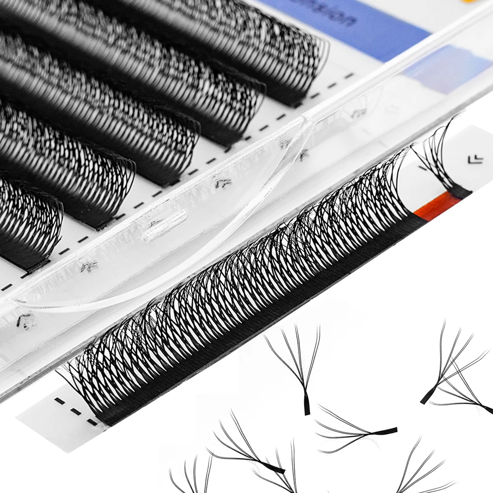 ANJOSIRMA estensioni ciglia naturali morbide, ciglia 8D W, doppio strato, forma 4D W, ciglia a ventaglio prefabbricate, 0.07 C D DD 8D, 8-15mm