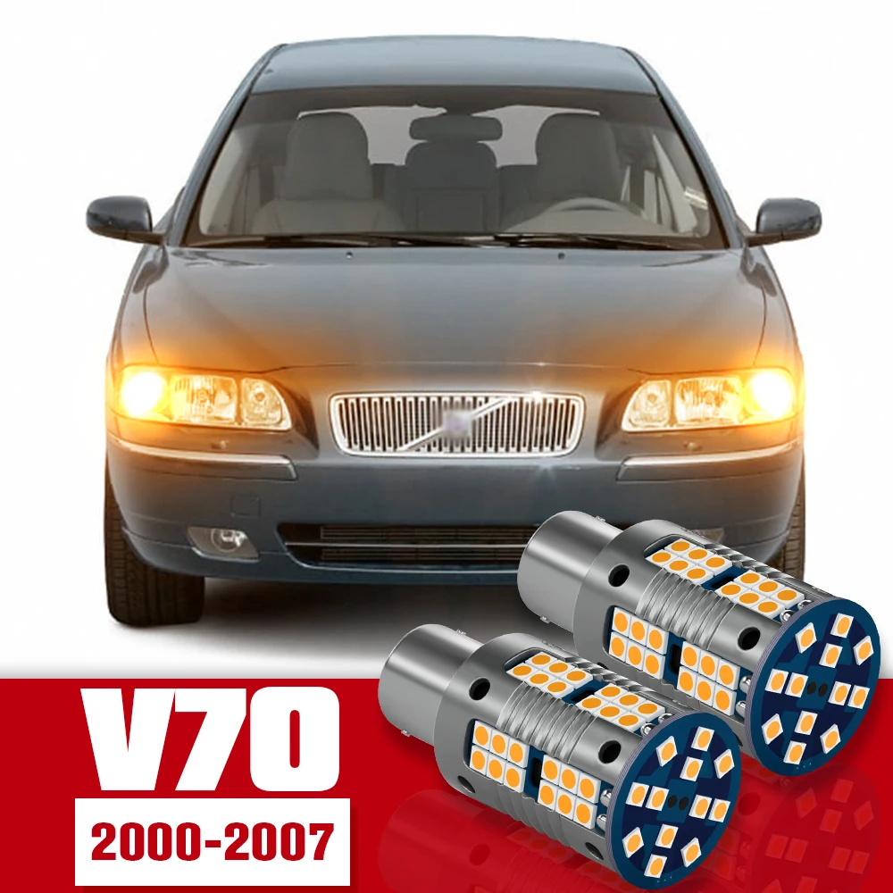 2pcs LED อุปกรณ์เสริมไฟเลี้ยวหน้าหลอดไฟสําหรับ Volvo V70 2000-2007 2001 2002 2003 2004 2005 2006