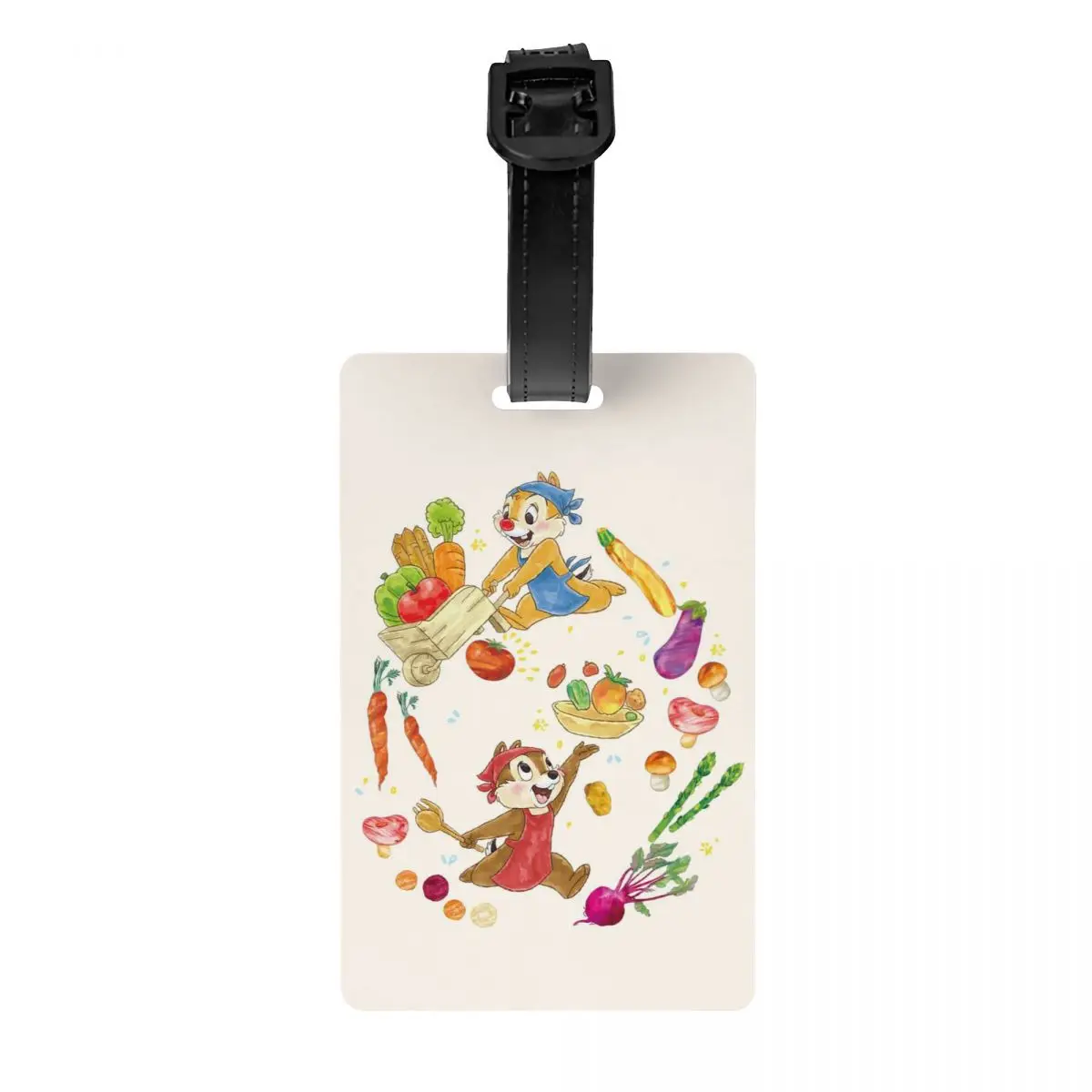 

Изготовленная на заказ овощная багажная бирка Chip 'n' Dale с именной картой, конфиденциальная обложка, идентификационная этикетка для дорожной сумки, чемодана