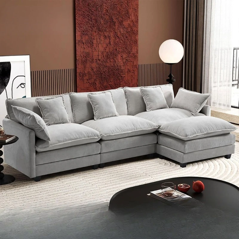 vacuum semi-compression sofa Cream wind module assembled fabric sofa moden durable sofás para el hogar Living rooms furniture