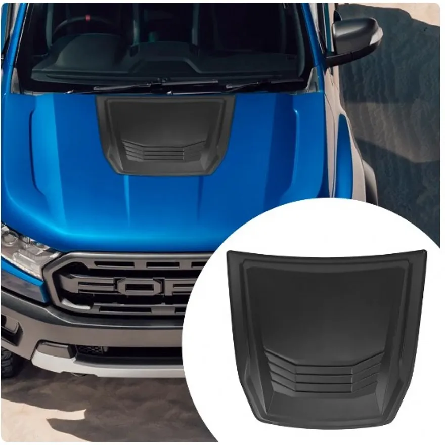 DUKE4WD Car Auto Exterior Accessories Front Bonnet Scoop Hood Cover For hilux revo 2015-2017 Wildtrak Raptor Everest Matte Black