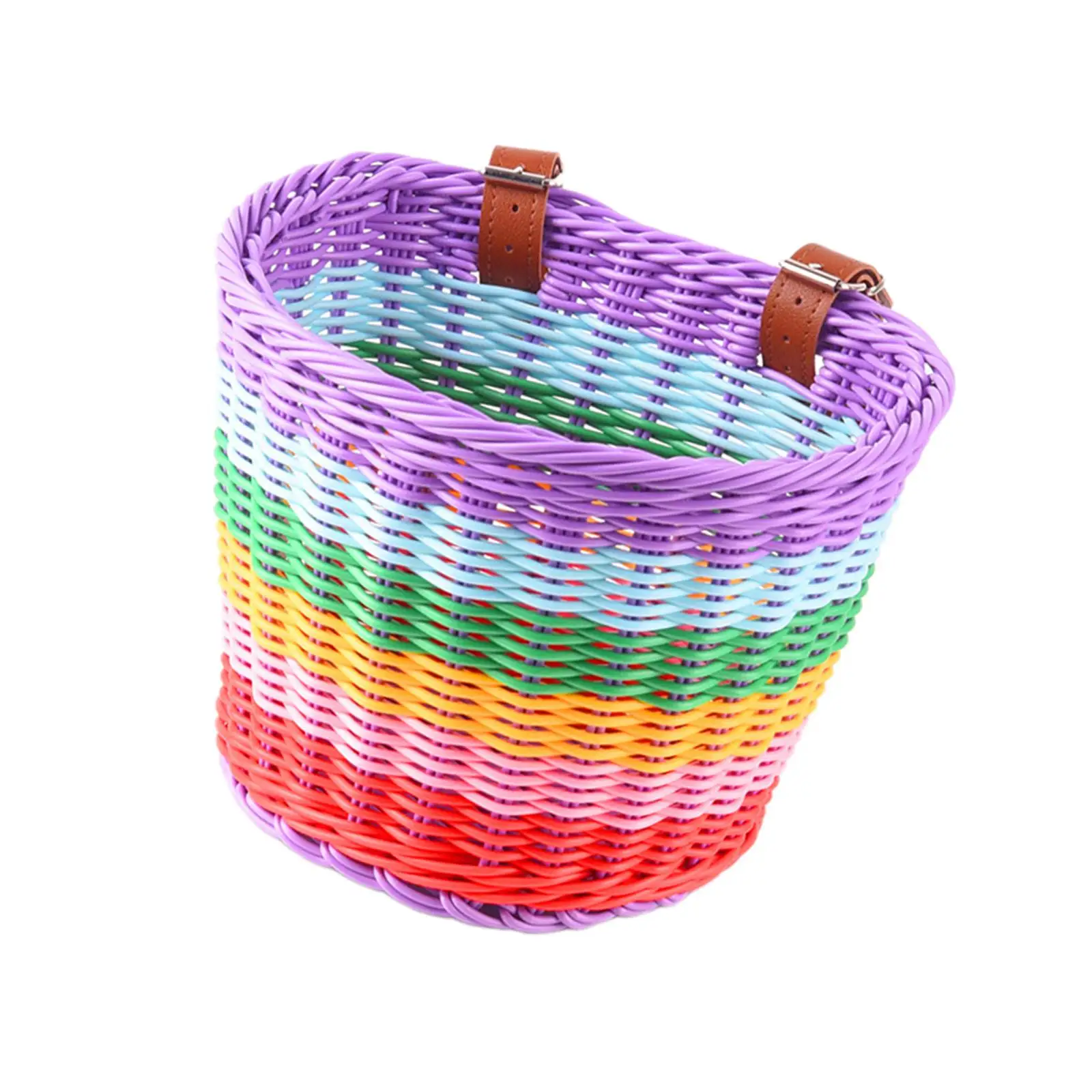 Kids Bike Basket Rainbow Color Cycling Basket Carrier Front Handlebar Basket Bicycle Front Basket for Girls Kids Boys Cycling