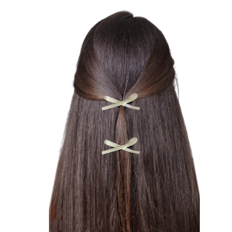 Lovely Small Hairpins with Delicate Design Stylish Hair Clips Versatile Hairpin Ribbon Barret for Sweet & Charming Look