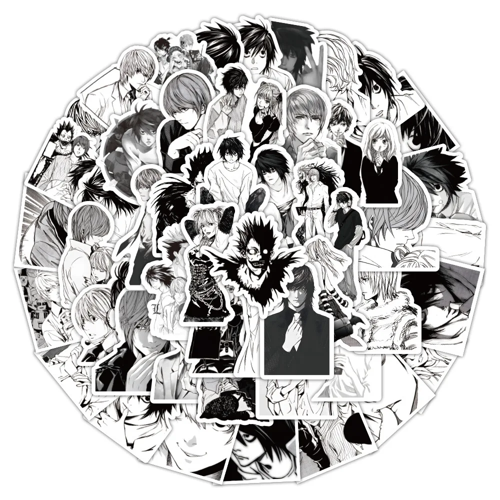 60pcs Death Note Cartoon Graffiti Stickers Decorate Mobile Phone Cases Luggage Notebook Stickers