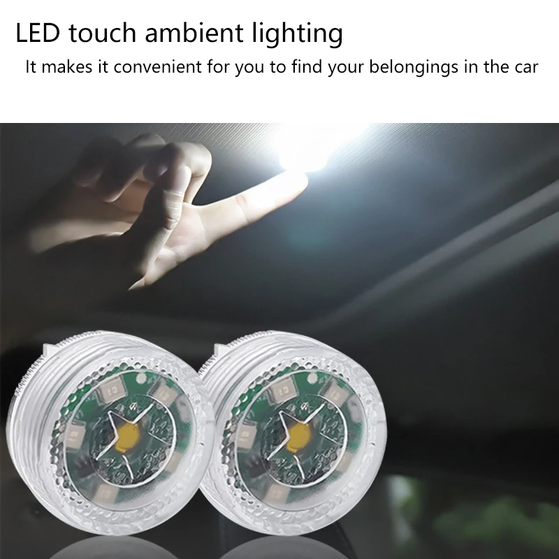 Mini-Auto-Touch-Leuchten, LED-Innenbeleuchtung, kabellose Umgebungsleuchten mit Batterie, Auto-Touch-Leuchten