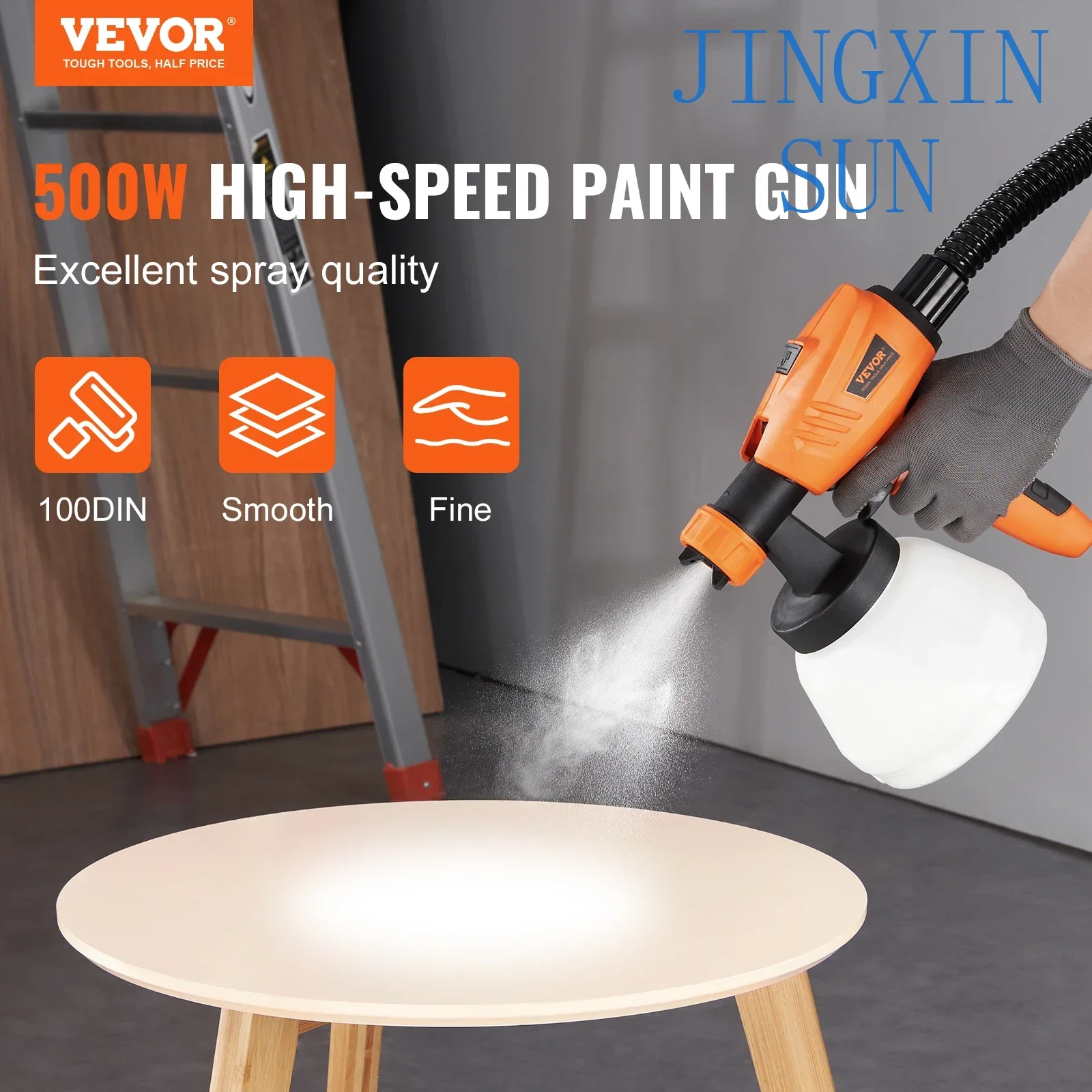 Paint Sprayer 500W/1300W Electric Spray Paint Gun With Air Hose 1300ml Container HVLP Spray Gun For House Painting
