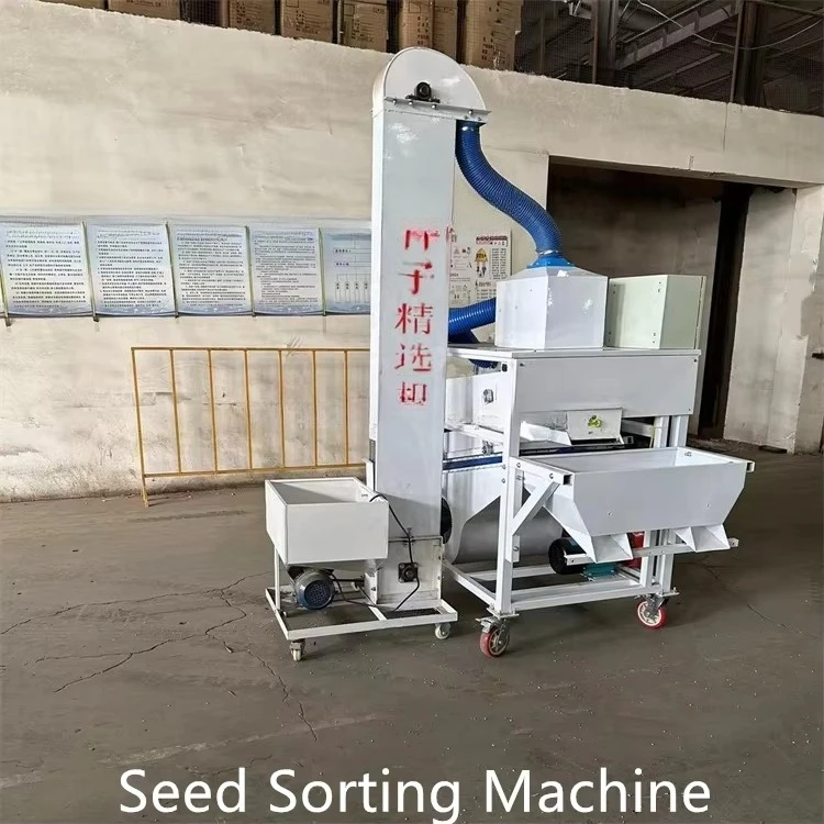 Grain Seeds Winnower and Sorting Machine High Efficiency Seed Cleaner with Vibration Screening Function
