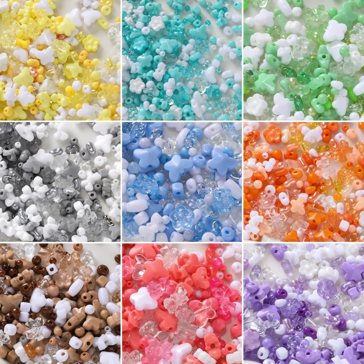

50g Mixing Style Acrylic Cute Butterfly Flower Bead for DIY Necklace Bracelet Cellphone Strap Jewelry Craft Making Accessories