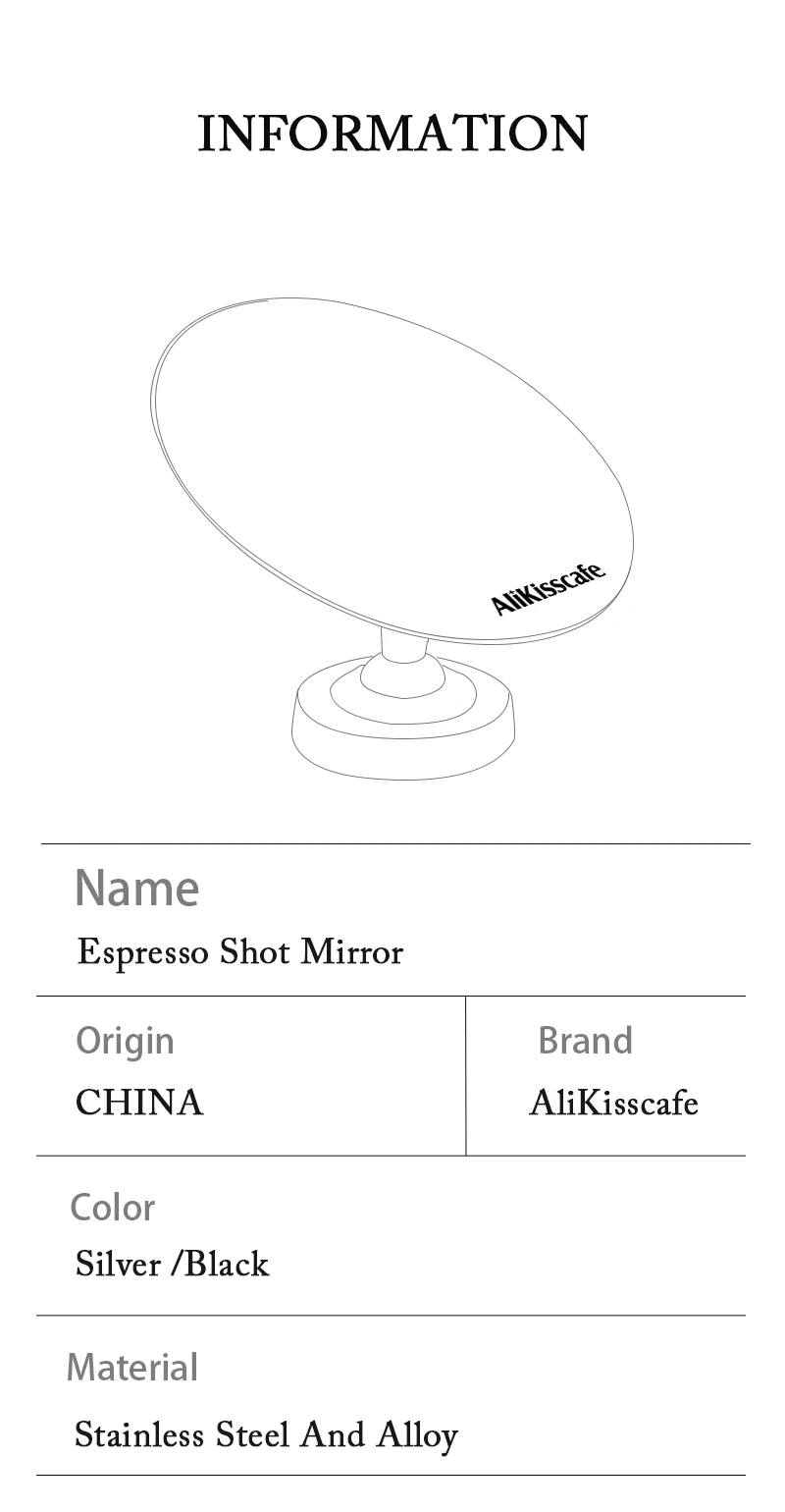 Espresso Shot Spiegel Extraktion Magnetische Einstellbare Boden Siebträger Edelstahl Kaffeemaschine Zubehör Barista Werkzeug – Detail 11