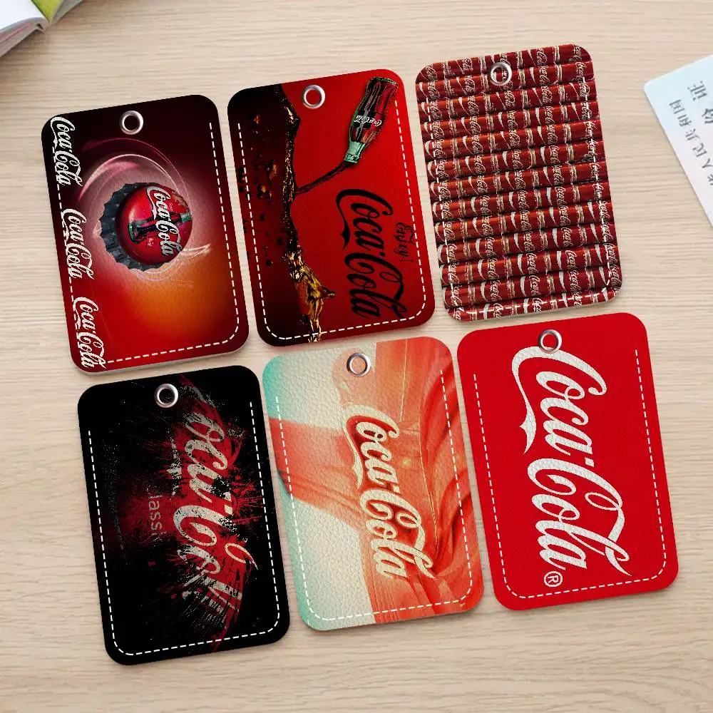 C-COCA Logo C-COLAS حامل شخصي مناسب لبطاقة البنك، مترو الأنفاق، محفظة بطاقات الحافلة، حافظة بطاقات، حامل شارة المفاتيح