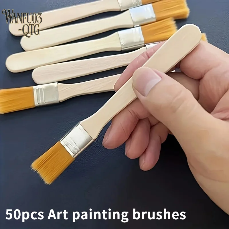 Hot Sale 50pcs Wooden Handle Brush, Nylon Bristles Welding Cleaning Tools For Solder Flux Paste Residue Keyboard cleaning tools