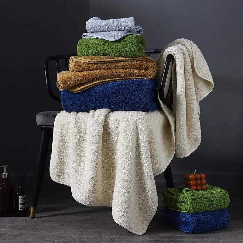 Premium cotton towel, A-class household long staple cotton towel, pure cotton skin friendly absorbent bath towel