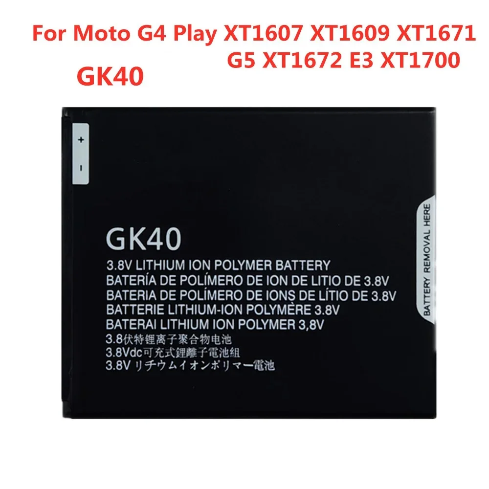 GK40 Replacement Battery For Motorola Moto E3 G4 Play G5 XT1607 XT1609 XT1670 XT1671 XT1672 XT1700 XT1675 Mobile Phone